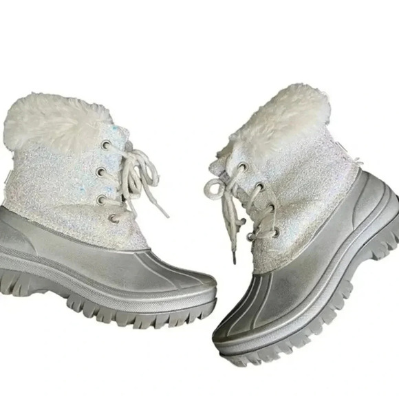 London Fog Collection Faux Fur Glitter Snow Boot Size 11 girls winter - Picture 1 of 10